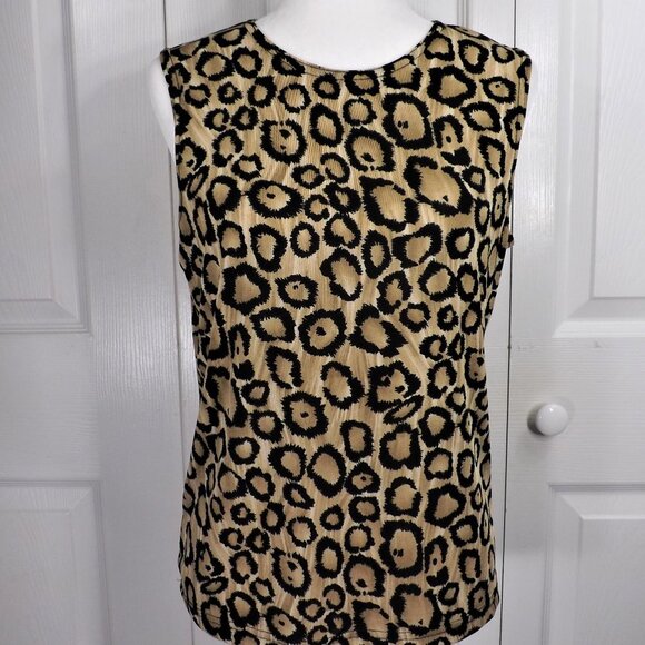 Frazier Lawrence Lg Leopard Print Sleeveless Top L - Picture 3 of 13